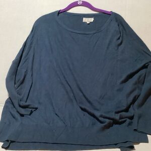 Blue Green Long Sleeve Wool blend lightweight sweater